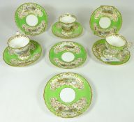 Three early 19th Century Copeland & Garrett tea cups with hand painted scenes of Loch Oich,
