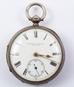 Victorian silver pocket watch signed Walter Paterson Greenock no 30388,