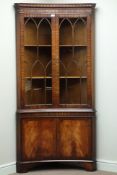 Reproduction Bevan Funnell mahogany concave corner display cabinet,