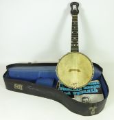 Ukulele with mother of pearl inlay, cased Condition Report <a href='//www.