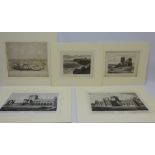 Collection of 19th century engravings depicting Whitby including 'Whitby from the East Cliff',