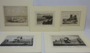 Collection of 19th century engravings depicting Whitby including 'Whitby from the East Cliff',