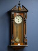 19th century walnut and ebonised Vienna wall clock,