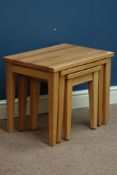 Light oak nest of three tables, W55cm Condition Report <a href='//www.