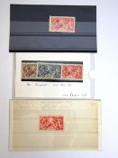 George V Stamps - set 2/6d, 5/- & 10/-, pale carmine plate 5/-,