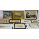 Collection of engravings including 'Rippon', early 19th century after Francis Nicholson pub.