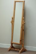 Solid pine cheval dressing mirror, H152cm Condition Report <a href='//www.