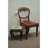 Victorian walnut balloon back chair and an early 20th century stool Condition Report