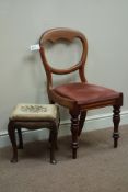 Victorian walnut balloon back chair and an early 20th century stool Condition Report