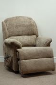 Sherborne electric reclining armchair upholstered in brown fabric,