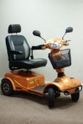 Excel Excite 4 'Galaxy' four wheel electric mobility scooter in warm orange (This item is PAT