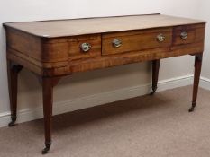 19th century and later mahogany side table fitted with three drawers.