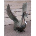 Copper finish swan figure, H69cm Condition Report <a href='//www.davidduggleby.