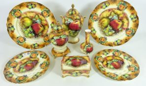 Lymes China hand finished decorative ceramics including four plates signed G.