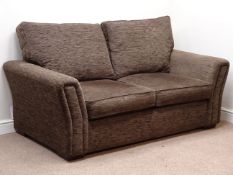 Two seat metal action sofa bed (W206cm), and matching two seat sofa (W187cm),