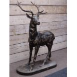 Large cast iron bronze finish stag figure,