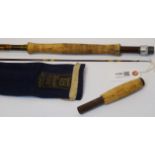 Hardy's 9ft 6in two piece fibreglass trout fishing rod (repaired) in MOB