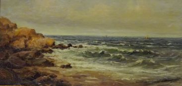 Coastal Landscape, oil on canvas laid on board indistinctly signed Emily Nicholson (British fl.