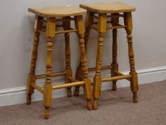 Pair oak bar stools Condition Report <a href='//www.davidduggleby.