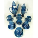 Carlton Ware blue glazed coffee service for six persons Condition Report <a