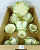 Palissy 'Florette' Art Deco tea service decorated with flowers (32) Condition Report