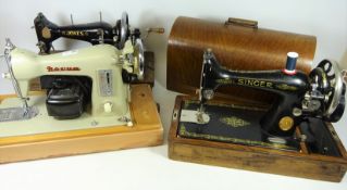 Novum vintage sewing machine with foot pedal and light, singer sewing machine and a Jones no.