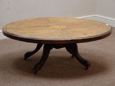 Victorian inlaid rosewood oval table,
