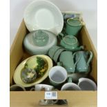 Denby 'Regency' and other Denby stoneware pottery, Victorian pot Lid 'Dangerous' no.