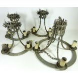 Gothic style chandelier and three matching wall lights (4) Condition Report <a