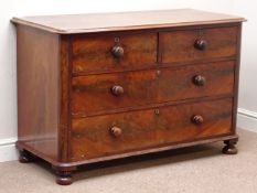 Victorian mahogany chest, two short and two long drawers, W120cm, H77cm,