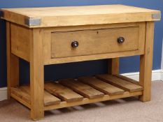 Large single drawer kitchen dresser with 'butchers block' top, pot board base, W131cm, H88cm,