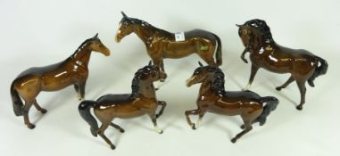 Two Beswick and three Royal Doulton Horses (5) Condition Report <a href='//www.