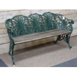 Coalbrookdale style cast aluminium garden bench (W155cm),