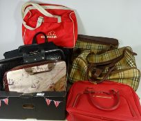 Snakeskin effect red handbag, briefcases,