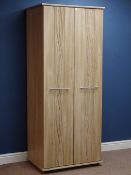 Light oak finish double wardrobe, W78cm, H190cm,