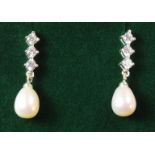 Pair of pearl drop ear-rings stamped 925 Condition Report <a href='//www.