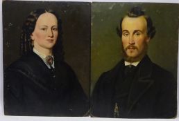Bust Portrait of a Gentleman and Lady,