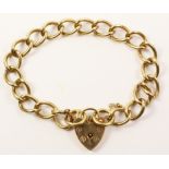 Gold curb chain bracelet hallmarked 9ct approx 20gm Condition Report <a