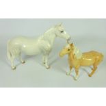 Beswick grey 'Connemara' horse and Beswick Palomino pony (2) Condition Report