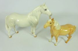 Beswick grey 'Connemara' horse and Beswick Palomino pony (2) Condition Report