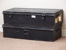Two RAF metal trunks, W107cm Condition Report <a href='//www.davidduggleby.