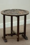 Heavily carved folding firescreen-table
