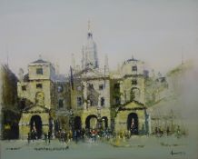 Horse Guards Arch London, oil on canvas indistinctly signed and dated '73,