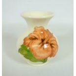 Moorcroft Hibiscus pattern squat vase, H9.5cm Condition Report <a href='//www.