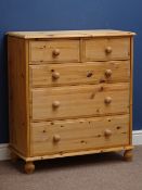 Pine chest, two short and three long drawers, W84cm, H93cm,