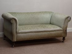 Early 20th century two seat drop end upholstered sofa,