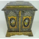 Victorian lacquered papier-mache lady's compendium table cabinet,