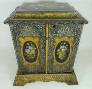Victorian lacquered papier-mache lady's compendium table cabinet,