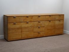 Large solid teak large sideboard, eight drawers and four cupboards, W150cm, H90cm,