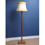Art Deco period oak standard lamp with shade,